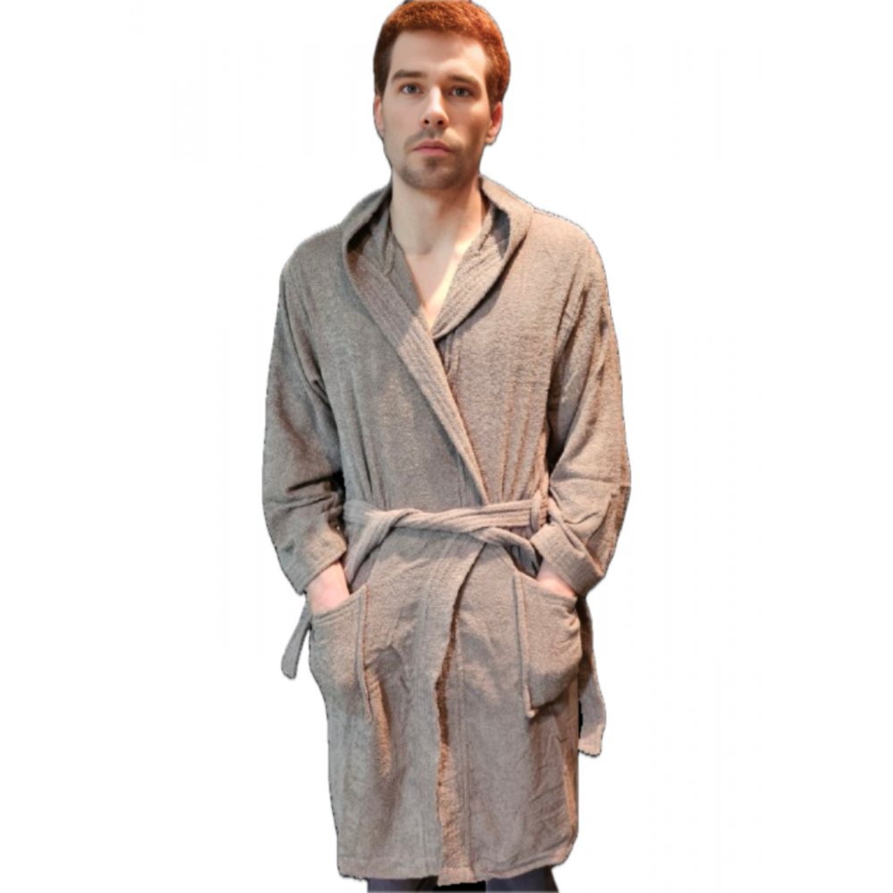 Women's or men's robe with hood (Brown)