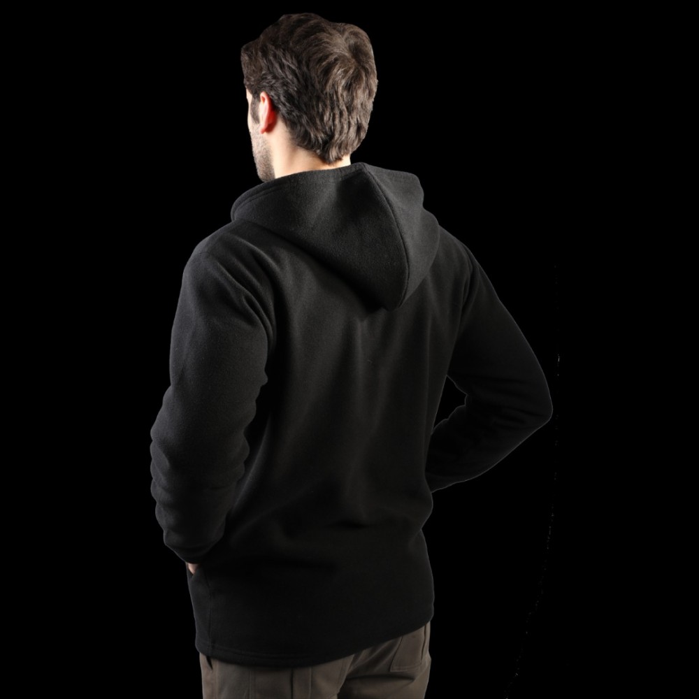 Men's fleece jacket with a hood Polar RP-22 (Nero)