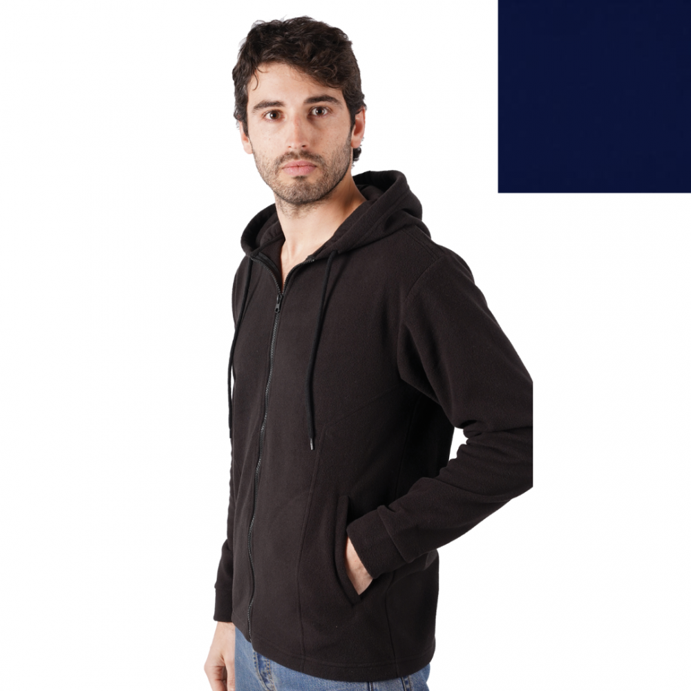 Men's fleece jacket with a hood Polar RP-22 (Blue Navy)