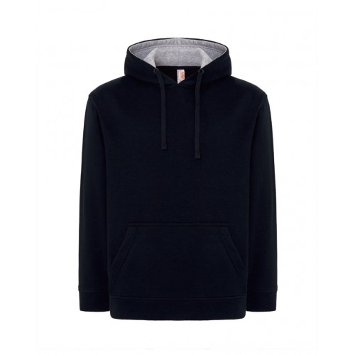762 Men´s jacket with a hood "Kangaroo" (Navy/Grey)